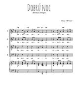Téléchargez la partition de Dobrú noc en PDF pour 4 voix SATB et piano