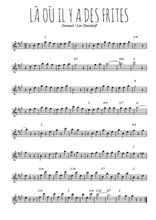 Téléchargez l'arrangement de la partition pour sax en Mib de la musique Là où il y a des frites en PDF
