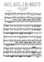 Téléchargez l'arrangement de la partition de W.A.-Mozart-Batti-batti-o-bel-Masetto en PDF pour  et piano