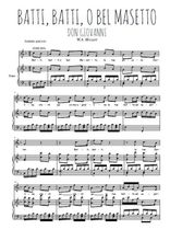 Téléchargez l'arrangement de la partition de wa-mozart-batti-batti-o-bel-masetto en PDF pour Chant et piano