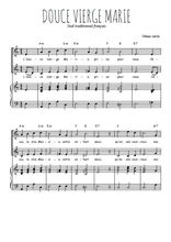 Téléchargez la partition de Douce vierge Marie en PDF pour 2 voix égales et piano