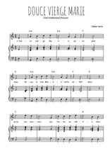 Téléchargez l'arrangement de la partition de noel-douce-vierge-marie en PDF pour Chant et piano