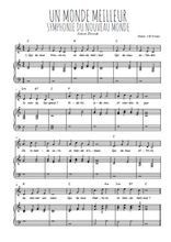 Téléchargez l'arrangement de la partition de Anton-Dvorak-Un-monde-meilleur en PDF pour Chant et piano