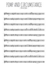 Téléchargez l'arrangement de la partition pour sax en Mib de la musique Pomp and circumstance en PDF