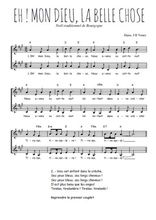 Téléchargez l'arrangement de la partition de Traditionnel-Eh-!-mon-Dieu-la-belle-chose en PDF à deux voix