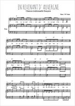 Téléchargez l'arrangement de la partition de Traditionnel-En-revenant-d-Auvergne en PDF pour Chant et piano