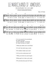 Téléchargez l'arrangement de la partition de bretagne-en-revenant-de-guerre-le-marchant-d-amour en PDF à deux voix