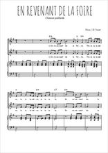 Téléchargez l'arrangement de la partition de En revenant de la foire en PDF pour deux voix égales et piano
