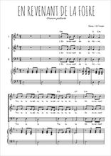 Téléchargez la partition de En revenant de la foire en PDF pour 3 voix SAB et piano