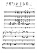 Téléchargez l'arrangement de la partition de En revenant de la foire en PDF pour 4 voix mixtes et piano