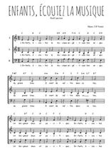 Téléchargez l'arrangement de la partition de Traditionnel-Enfants-ecoutez-la-musique en PDF à trois voix