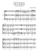 Téléchargez l'arrangement de la partition de Traditionnel-Enta-Nadal en PDF pour trois voix d'hommes