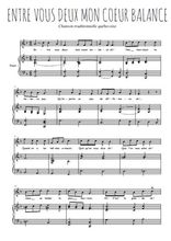 Téléchargez l'arrangement de la partition de Traditionnel-Entre-vous-deux-mon-coeur-balance en PDF pour Chant et piano