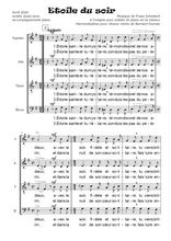 Téléchargez l'arrangement de la partition de Franz-Schubert-Etoile-du-soir en PDF à quatre voix