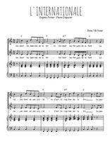 Téléchargez l'arrangement de la partition de L'internationale en PDF pour deux voix égales et piano