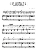 Téléchargez la partition de L'internationale en PDF pour Chant et piano