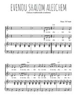 Téléchargez l'arrangement de la partition de Evenou shalom aleichem en PDF pour deux voix égales et piano