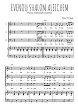 Téléchargez l'arrangement de la partition de Evenou shalom aleichem en PDF pour trois voix mixtes et piano