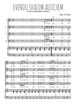 Téléchargez l'arrangement de la partition de Evenou shalom aleichem en PDF pour 4 voix mixtes et piano