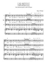 Téléchargez l'arrangement de la partition de Farandole en PDF pour trois voix d'hommes et piano
