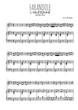 Téléchargez la partition de Farandole de L'Arlésienne en PDF pour Mélodie et piano