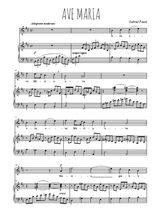 Téléchargez l'arrangement de la partition de Gabriel-Faure-Ave-Maria en PDF pour Chant et piano