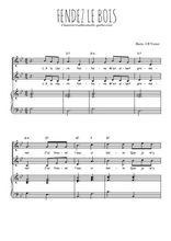 Téléchargez la partition de Fendez le bois en PDF pour 2 voix égales et piano