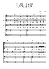 Téléchargez la partition de Fendez le bois en PDF pour 3 voix SAB et piano