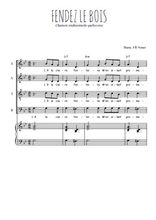 Téléchargez l'arrangement de la partition de Fendez le bois en PDF pour 4 voix mixtes et piano