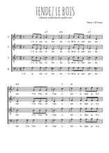 Téléchargez l'arrangement de la partition de Traditionnel-Fendez-le-bois en PDF à quatre voix
