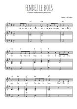 Téléchargez l'arrangement de la partition de Traditionnel-Fendez-le-bois en PDF pour Chant et piano