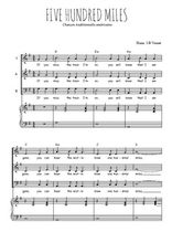 Téléchargez l'arrangement de la partition de Five Hundred Miles en PDF pour trois voix mixtes et piano