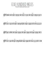 Téléchargez l'arrangement de la partition en Sib de la musique Five Hundred Miles en PDF