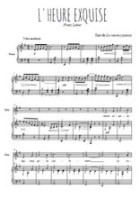 Téléchargez l'arrangement de la partition de L'heure exquise en PDF pour deux voix égales et piano