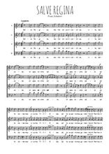 Téléchargez l'arrangement de la partition de Franz-Schubert-Salve-Regina en PDF à quatre voix