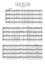 Téléchargez l'arrangement de la partition de Salve Regina en PDF à quatre voix SATB