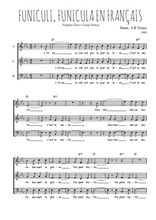 Téléchargez l'arrangement de la partition de Peppino-Turco-Luigi-Denza-Funiculi-Funicula-en-francais en PDF à trois voix