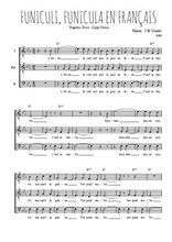 Téléchargez l'arrangement de la partition de Peppino-Turco-Luigi-Denza-Funiculi-Funicula-en-francais en PDF pour trois voix d'hommes