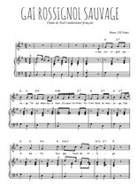 Téléchargez l'arrangement de la partition de Traditionnel-Gai-rossignol-sauvage en PDF pour Chant et piano