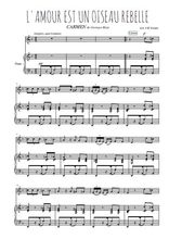 Téléchargez l'arrangement de la partition de georges-bizet-carmen-l-amour-est-un-oiseau-rebelle en PDF pour Chant et piano