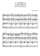 Téléchargez l'arrangement de la partition de Gironfla en PDF pour deux voix égales et piano