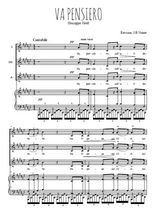 Téléchargez l'arrangement de la partition de Va pensiero en PDF pour trois voix de femmes et piano