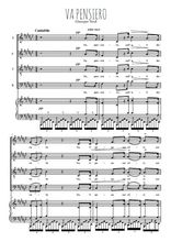 Téléchargez l'arrangement de la partition de Va pensiero en PDF pour 4 voix mixtes et piano