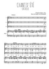 Téléchargez l'arrangement de la partition de Chant d'été en PDF pour trois voix mixtes et piano
