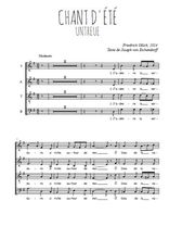 Téléchargez l'arrangement de la partition de Chant d'été en PDF à quatre voix SATB