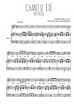 Téléchargez l'arrangement de la partition de Friedrich-Gluck-Chant-d-ete en PDF pour Chant et piano