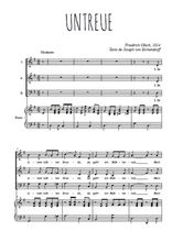 Téléchargez la partition de Untreue en PDF pour 3 voix SAB et piano