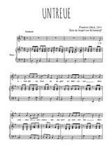 Téléchargez l'arrangement de la partition de Friedrick-Gluck-Untreue en PDF pour Chant et piano