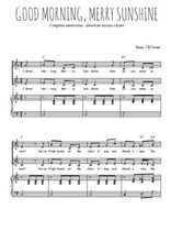 Téléchargez l'arrangement de la partition de Good morning Merry Sunshine en PDF pour deux voix égales et piano