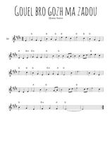 Téléchargez l'arrangement de la partition en Sib de la musique Gouel bro gozh ma zadou en PDF